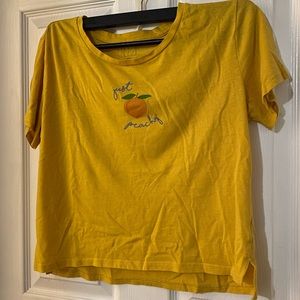 “Just Peachy 🍑” Mustard Cropped Tee